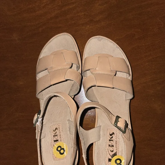 Women's Leather Wedge Heel Korks Sandals - Picture 6 of 10